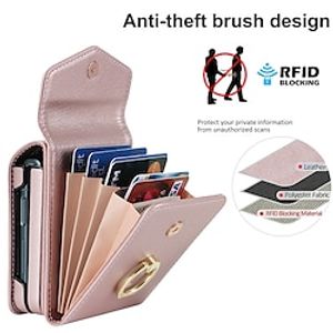 telefoon hoesje Voor Samsung Galaxy Z-flip 6 Z Flip 5 Z Flip 4 Z Flip 3 Wallet Card Case Ringhouder met draagkoord Anti-diefstal Retro PC PU-nahka Lightinthebox