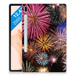 Samsung Galaxy Tab S7FE Leuke Siliconen Hoes Vuurwerk