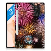 Samsung Galaxy Tab S7FE Leuke Siliconen Hoes Vuurwerk - thumbnail