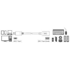 LogiLink USB C - USB A 0.15m USB-kabel 0,15 m USB 3.2 Gen 2 (3.1 Gen 2) Zwart