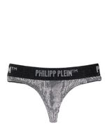 Philipp Plein string métallisé à ornements en cristal - Argent - thumbnail