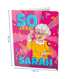 Raambord Sarah 50 Jaar Verjaardag (60x45cm)