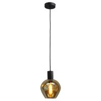 Masterlight Zwarte pendel hanglamp Bounty met rond glas 2470-05-05-3 - thumbnail