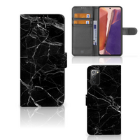 Samsung Galaxy Note 20 Bookcase Marmer Zwart - Origineel Cadeau Vader - thumbnail