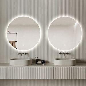 Set van 2 Saniclear Circle ronde spiegels met LED-verlichting 60cm incl. spiegelverwarming