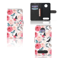 Motorola Moto Z2 Force Hoesje Butterfly Roses