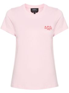 A.P.C. t-shirt en coton à logo brodé - Rose