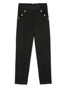 Balmain Kids tapered-leg virgin wool trousers - Noir