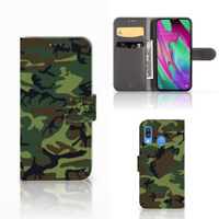 Samsung Galaxy A40 Telefoon Hoesje Army Dark - thumbnail