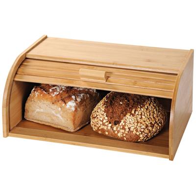 Broodtrommel met rolluik - FSC® Bamboe houten brooddoos met