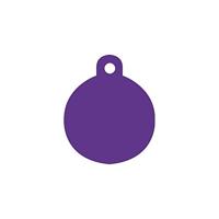 Hondenpenning ronde vorm, aluminium, paars, incl. dubbelzijdige wensgravure 2 cm.