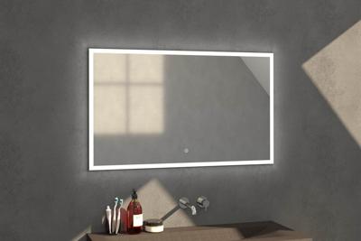 Sanituba Edge spiegel 120x70 met LED verlichting Aluminium Geborsteld Sanituba Edge spiegel 120x70 met LED verlichting Aluminium Geborsteld