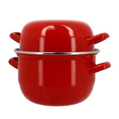 Mosselpan - MENASTYL - 3645562 - Geëmailleerd staal - Zwart - 18 cm - Inhoud 2,7 liter - Geschikt voor alle kookplaten, inclusief inductie