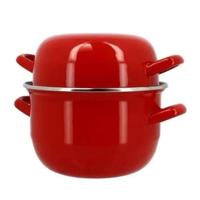 Mosselpan - MENASTYL - 3645562 - Geëmailleerd staal - Zwart - 18 cm - Inhoud 2,7 liter - Geschikt voor alle kookplaten, inclusief inductie