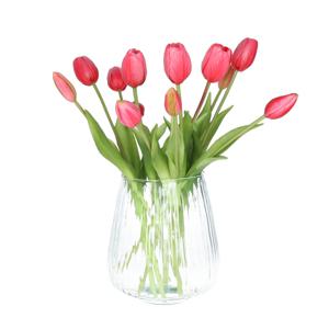 Kunst tulpen boeket Bella - 12x stuks - oudroze - real touch - 40 cm