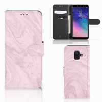 Samsung Galaxy A6 2018 Bookcase Marble Pink - Origineel Cadeau Vriendin