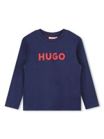 HUGO KIDS t-shirt en coton biologique à logo imprimé - Bleu