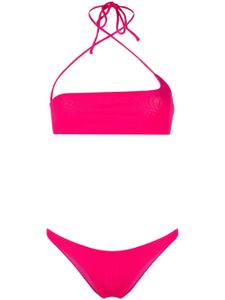 The Attico bikini bandeau nervuré à dos-nu - Rose