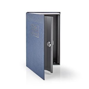 Nedis BOOKSEDM01BU Kluis Boekenkluis Sleutelslot Binnenshuis Medium Binnenvolume: 1.6 L 2 Sleutels Inbegrepen Blauw/zilver