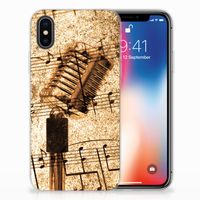 Apple iPhone X | Xs Siliconen Hoesje met foto Bladmuziek - thumbnail