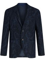 ETRO blazer en coton à imprimé cachemire - Bleu - thumbnail