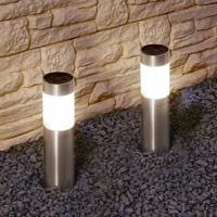 Solar priklamp lucifer rvs padverlichting op zonne-energie (2 stuks)