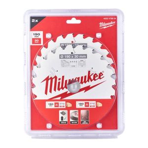 Milwaukee Accessoires Cirkelzaagblad 190x 30 mm | 2 delig - 4932479804