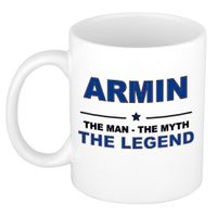 Naam cadeau mok/ beker Armin The man, The myth the legend 300 ml   - - thumbnail