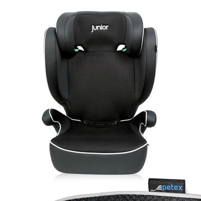 PETEX Autostoel Basic i-Size norm volgens ECE R129 voor kinderen van ca. 100-150 cm, in hoogte verstelbare kinderautostoel in zwart, 1 stuk