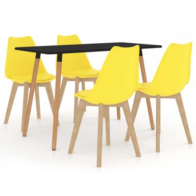 vidaXL 5-delige Eethoek geel