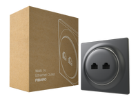 Fibaro FGWEEU-021-8 wandcontactdoos 2 x RJ-45 Zwart - thumbnail