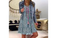 Panterprint jurk met lange mouwen - 57% korting!