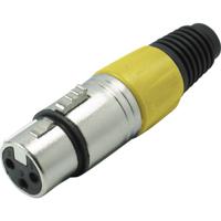 Kash 55022-Y XLR-connector Koppeling, recht Aantal polen: 3 Geel 1 stuk(s)