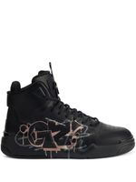 Giuseppe Zanotti baskets Talon à imprimé graffiti - Noir