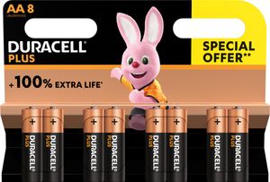 Duracell batterij Plus 100% AA, blister van 8 stuks