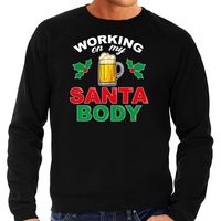 Santa body foute Kerstsweater / Kersttrui zwart voor heren 2XL  -