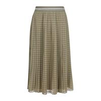 s.Oliver midi rok met all over print en plooien kaki