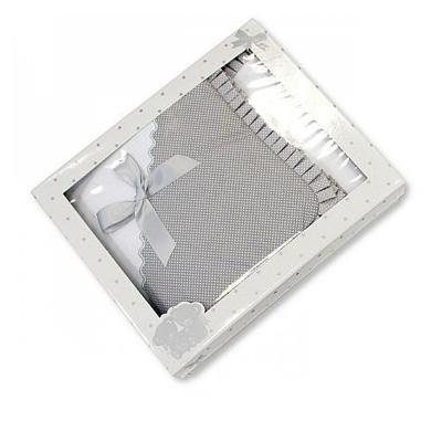 Snuggle Baby quilt babydeken 75 x 75 cm grijs/wit