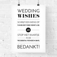 Poster Wedding wishes Modern typografisch