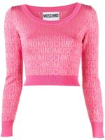 Moschino pull crop à motif monogrammé - Rose - thumbnail