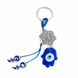 Sleutelhanger Bescherming Boze Oog Hamsa Hand met Bloem