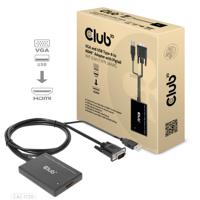 club3D CAC-1720 HDMI / USB / VGA Adapter [2x VGA-stekker, USB-stekker - 1x HDMI-bus] Zwart Met USB, Schroefbaar, Vergulde steekcontacten 0.6 m