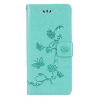 Shop4 - Motorola Moto G9 Plus Hoesje - Wallet Case Bloemen Vlinder Groen
