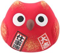 Rode Lucky Owl Figuur - 5.5cm - thumbnail