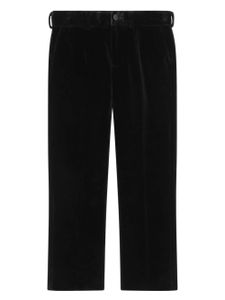 Dolce & Gabbana Kids pantalon chino droit en velours côtelé - Noir