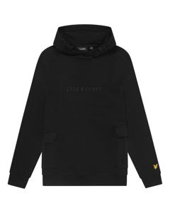 Lyle & Scott Hoodie cargo pocket - Z865 Jet zwart