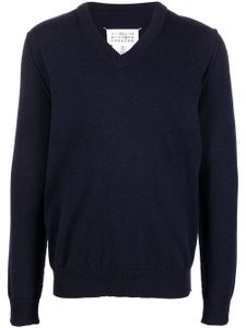 Maison Margiela pull en cachemire à col v - Bleu