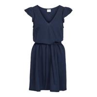 VILA jurk VIWANDERA met ruches blauw