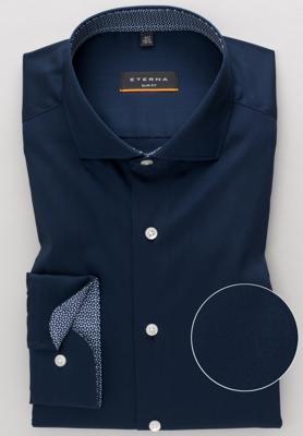 Eterna Heren Overhemd Navy Performance Super Stretch Super Slim Fit Eterna Heren Overhemd Navy Performance Super Stretch Super Slim Fit