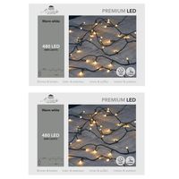 Set van 2x stuks kerstverlichting warm wit 480 leds met dimmer en timer functie 4800 cm - thumbnail